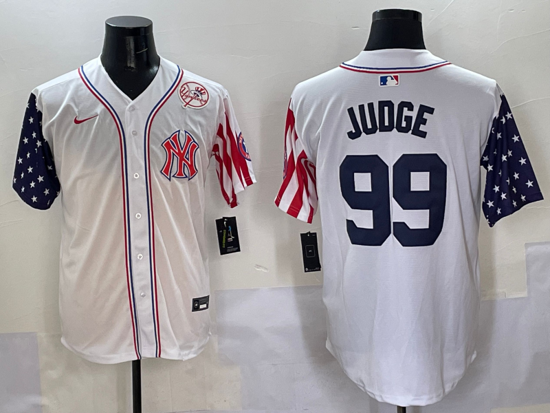 Men 2025  MLB New York Yankees #99 Judge white jersey style 3